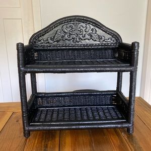 Painted wicker shelf